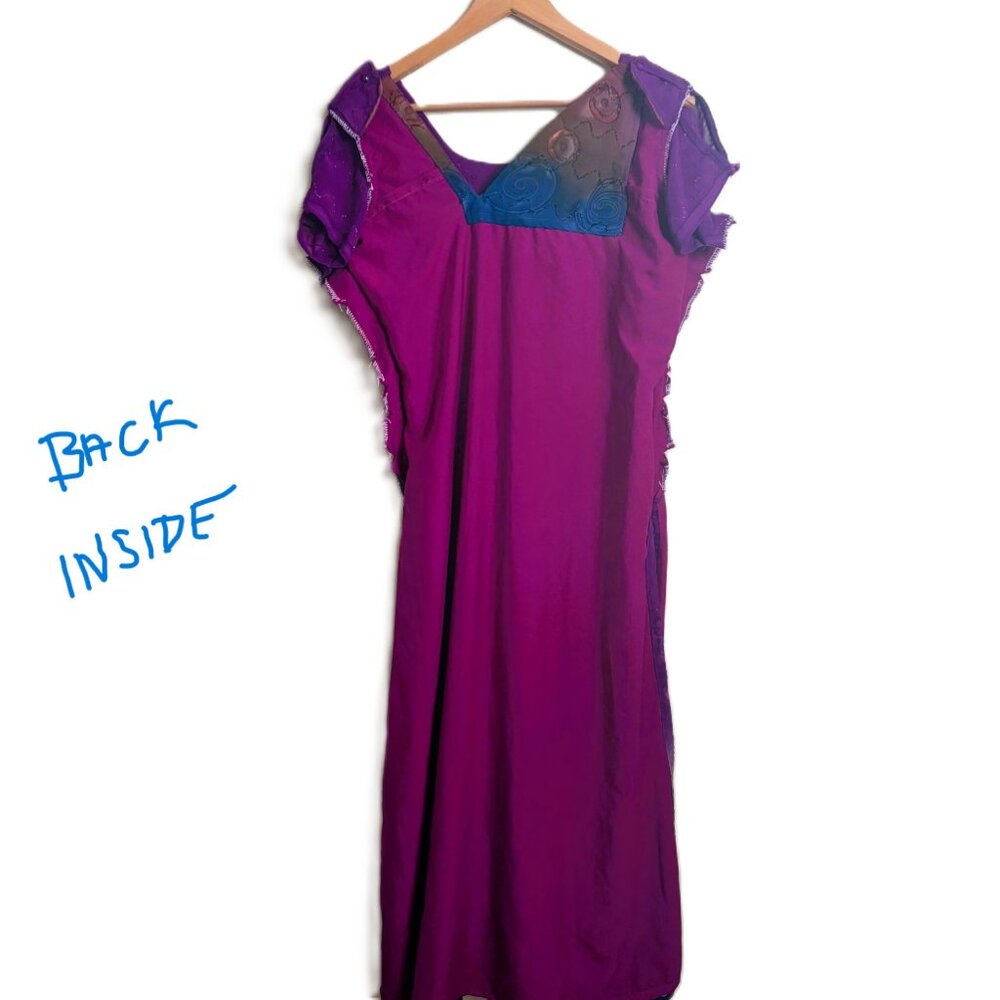 Handmade Tie Dye Embellished Tunic Dress Boho Festival One of a Kind M - Picture 12 of 16